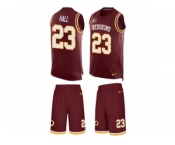 Men's Nike Washington Redskins #23 DeAngelo Hall Limited Burgundy Red Tank Top Suit NFL Jersey