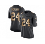 Men's Nike Washington Redskins #24 Josh Norman Limited Black Gold Salute to Service NFL Jersey