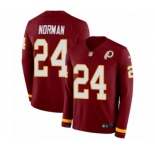 Men's Nike Washington Redskins #24 Josh Norman Limited Burgundy Therma Long Sleeve NFL Jersey