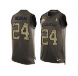 Men's Nike Washington Redskins #24 Josh Norman Limited Green Salute to Service Tank Top NFL Jersey