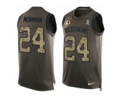 Men's Nike Washington Redskins #24 Josh Norman Limited Green Salute to Service Tank Top NFL Jersey