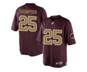 Men's Nike Washington Redskins #25 Chris Thompson Limited Burgundy Red Gold Number Alternate 80TH Anniversary NFL Jersey