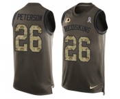 Men's Nike Washington Redskins #26 Adrian Peterson Limited Green Salute to Service Tank Top NFL Jersey