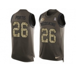 Men's Nike Washington Redskins #26 Clinton Portis Limited Green Salute to Service Tank Top NFL Jersey