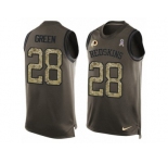 Men's Nike Washington Redskins #28 Darrell Green Limited Green Salute to Service Tank Top NFL Jersey