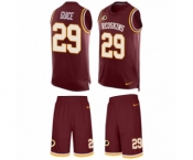 Men's Nike Washington Redskins #29 Derrius Guice Limited Burgundy Red Tank Top Suit NFL Jersey