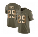 Men's Nike Washington Redskins #29 Derrius Guice Limited Olive Gold 2017 Salute to Service NFL Jersey