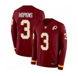 Men's Nike Washington Redskins #3 Dustin Hopkins Limited Burgundy Therma Long Sleeve NFL Jersey