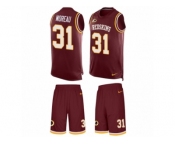 Men's Nike Washington Redskins #31 Fabian Moreau Limited Burgundy Red Tank Top Suit NFL Jersey
