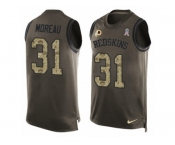 Men's Nike Washington Redskins #31 Fabian Moreau Limited Green Salute to Service Tank Top NFL Jersey