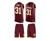 Men's Nike Washington Redskins #31 Matt Jones Limited Burgundy Red Tank Top Suit NFL Jersey