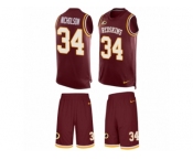 Men's Nike Washington Redskins #34 Montae Nicholson Limited Burgundy Red Tank Top Suit NFL Jersey