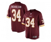 Men's Nike Washington Redskins #34 Montae Nicholson Limited Burgundy Red Team Color NFL Jersey