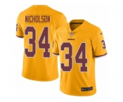 Men's Nike Washington Redskins #34 Montae Nicholson Limited Gold Rush NFL Jersey
