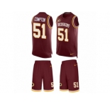 Men's Nike Washington Redskins #51 Will Compton Limited Burgundy Red Tank Top Suit NFL Jersey