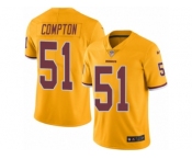 Men's Nike Washington Redskins #51 Will Compton Limited Gold Rush NFL Jersey