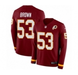 Men's Nike Washington Redskins #53 Zach Brown Limited Burgundy Therma Long Sleeve NFL Jersey