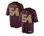 Men's Nike Washington Redskins #54 Mason Foster Limited Burgundy Red Gold Number Alternate 80TH Anniversary NFL Jersey