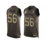Men's Nike Washington Redskins #56 Zach Brown Limited Green Salute to Service Tank Top NFL Jersey