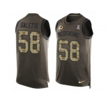 Men's Nike Washington Redskins #58 Junior Galette Limited Green Salute to Service Tank Top NFL Jersey