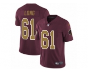 Men's Nike Washington Redskins #61 Spencer Long Vapor Untouchable Limited Burgundy Red Gold Number Alternate 80TH Anniversary NFL Jersey