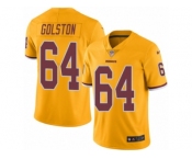 Men's Nike Washington Redskins #64 Kedric Golston Limited Gold Rush NFL Jersey