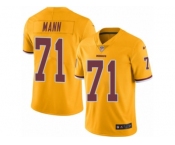 Men's Nike Washington Redskins #71 Charles Mann Limited Gold Rush NFL Jersey