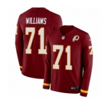 Men's Nike Washington Redskins #71 Trent Williams Limited Burgundy Therma Long Sleeve NFL Jersey