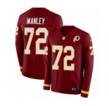 Men's Nike Washington Redskins #72 Dexter Manley Limited Burgundy Therma Long Sleeve NFL Jersey