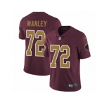 Men's Nike Washington Redskins #72 Dexter Manley Vapor Untouchable Limited Burgundy Red Gold Number Alternate 80TH Anniversary NFL Jersey