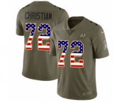 Men's Nike Washington Redskins #72 Geron Christian Limited Olive USA Flag 2017 Salute to Service NFL Jersey