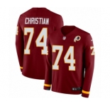 Men's Nike Washington Redskins #74 Geron Christian Limited Burgundy Therma Long Sleeve NFL Jersey