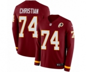 Men's Nike Washington Redskins #74 Geron Christian Limited Burgundy Therma Long Sleeve NFL Jersey