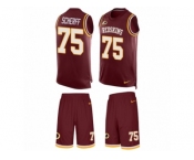 Men's Nike Washington Redskins #75 Brandon Scherff Limited Burgundy Red Tank Top Suit NFL Jersey