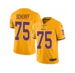 Men's Nike Washington Redskins #75 Brandon Scherff Limited Gold Rush NFL Jersey