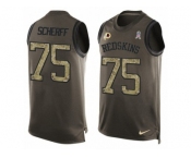 Men's Nike Washington Redskins #75 Brandon Scherff Limited Green Salute to Service Tank Top NFL Jersey