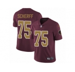 Men's Nike Washington Redskins #75 Brandon Scherff Vapor Untouchable Limited Burgundy Red Gold Number Alternate 80TH Anniversary NFL Jersey