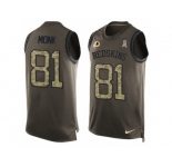 Men's Nike Washington Redskins #81 Art Monk Limited Green Salute to Service Tank Top NFL Jersey
