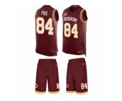Men's Nike Washington Redskins #84 Niles Paul Limited Burgundy Red Tank Top Suit NFL Jersey