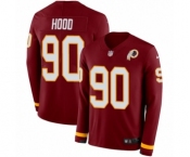 Men's Nike Washington Redskins #90 Ziggy Hood Limited Burgundy Therma Long Sleeve NFL Jersey