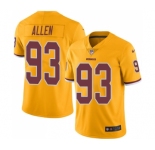Men's Nike Washington Redskins #93 Jonathan Allen Limited Gold Rush Vapor Untouchable NFL Jersey