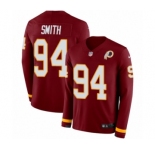 Men's Nike Washington Redskins #94 Preston Smith Limited Burgundy Therma Long Sleeve NFL Jersey