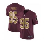 Men's Nike Washington Redskins #95 Da'Ron Payne Burgundy Red Gold Number Alternate 80TH Anniversary Vapor Untouchable Limited Player NFL Jersey