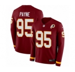 Men's Nike Washington Redskins #95 Da'Ron Payne Limited Burgundy Therma Long Sleeve NFL Jersey