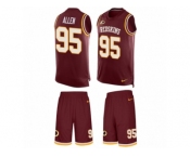 Men's Nike Washington Redskins #95 Jonathan Allen Limited Burgundy Red Tank Top Suit NFL Jersey