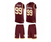 Men's Nike Washington Redskins #99 Phil Taylor Limited Burgundy Red Tank Top Suit NFL Jersey