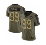 Men's Washington Football Team #99 Chase Young 2021 Olive Camo Salute To Service Limited Stitched Football Jersey