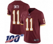 Men's Washington Redskins #11 Alex Smith Burgundy Red Team Color Vapor Untouchable Limited Player 100th Season Football Jersey
