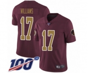 Men's Washington Redskins #17 Doug Williams Burgundy Red Gold Number Alternate 80TH Anniversary Vapor Untouchable Limited Player 100th Season Football Jers