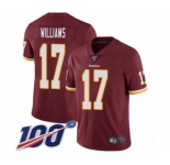 Men's Washington Redskins #17 Doug Williams Burgundy Red Team Color Vapor Untouchable Limited Player 100th Season Football Jersey